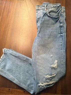Zara high rise Straight Leg Jeans Sz 6 bliss
